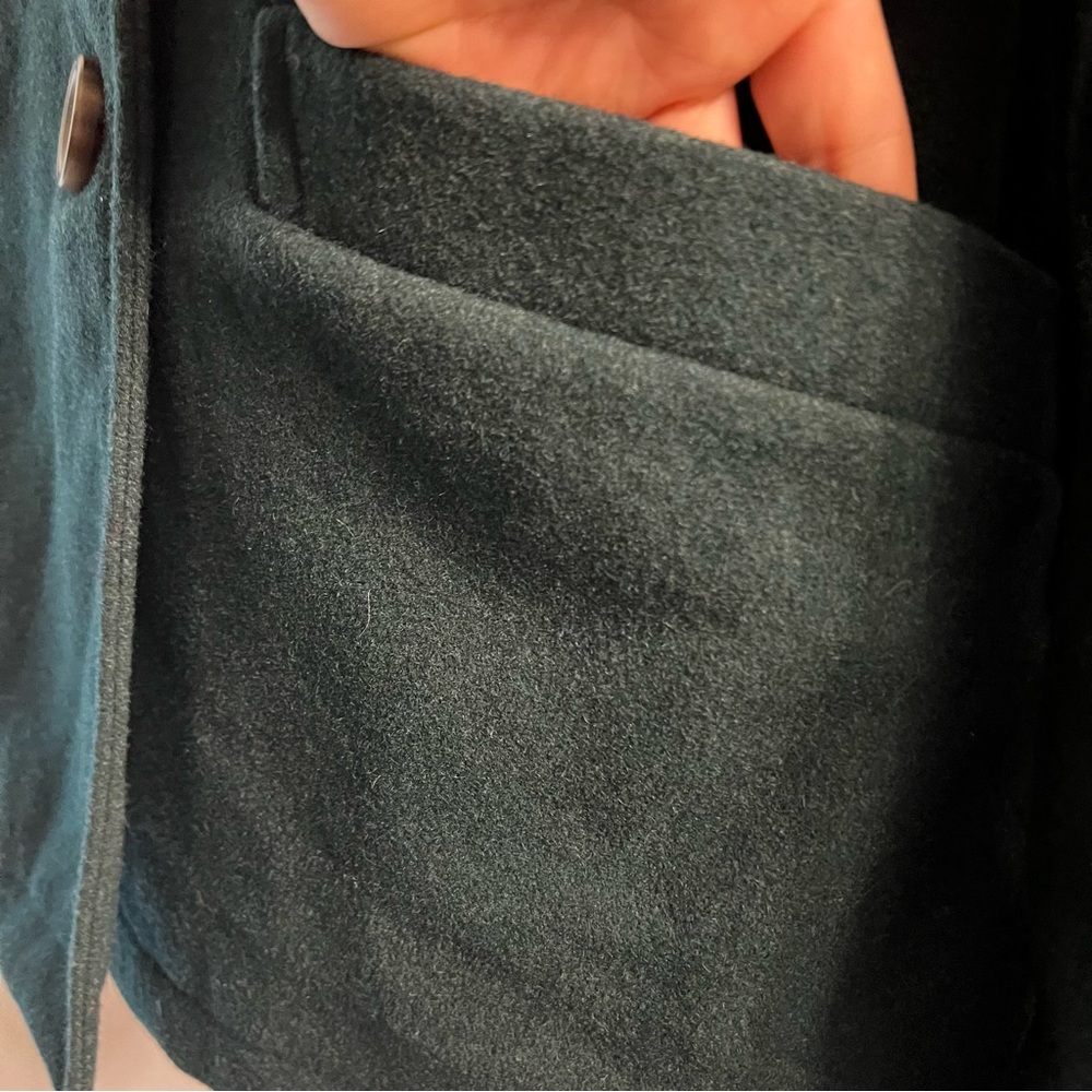 Merona Women’s Double Breasted Lined Green Wool Blend Jacket Size S W/pockets - Picture 7 of 12